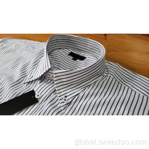 Cotton Polyester Shirt For Men Polyester Cotton Yarn-dyed Short-sleeved Shirt for Men Supplier